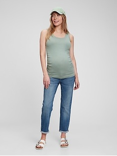 Gap Maternity Inset Panel Girlfriend Jeans with Washwell
