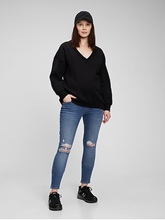 Gap Maternity True Waistband Full Panel True Skinny Jeans with Washwell