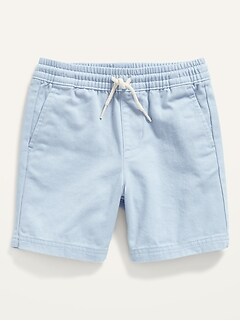 Functional Drawstring Solid Twill Shorts for Toddler Boys