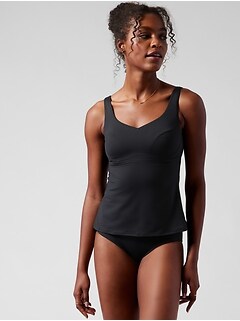 NWT $72 Athleta Kaimana Tankini Swim Top Black Sold Out on Athleta.com Cute