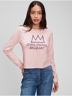 Gap Women's Jean-Michel Basquiat Graphic T-Shirt (Dull Rose Pink)