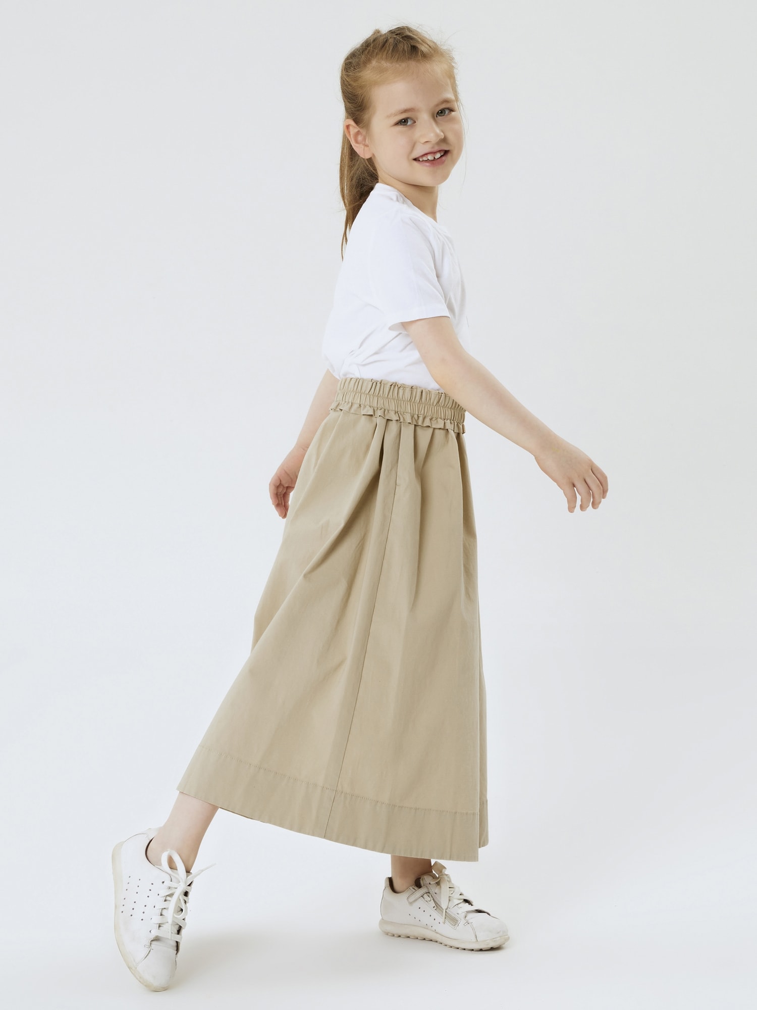 女の子 スカート カーキ 130 - スカート