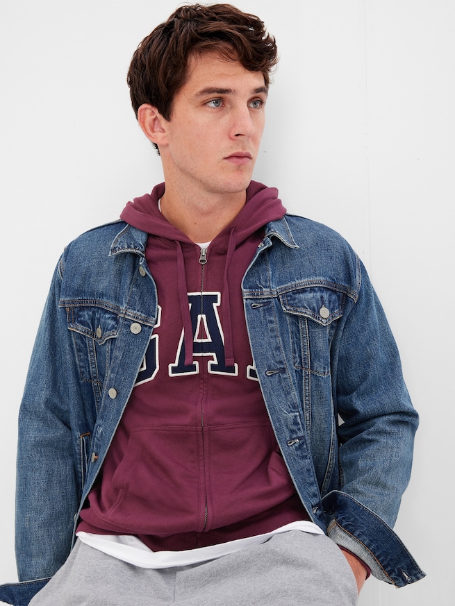 GAPアーチロゴ フルジップ パーカー(ユニセックス)-0