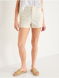 high rise chino shorts