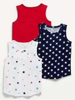 White & Blue Multi-Dots Sleeveless Tank Top Shirt Old Navy Girl's Toddler Red 