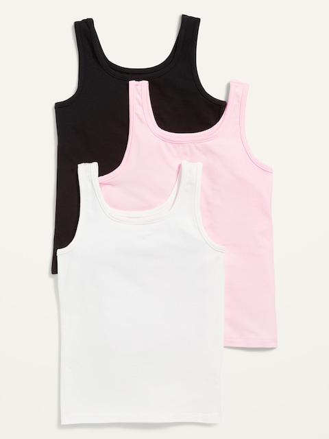 Square-Neck Tank Top 3-Pack for Girls