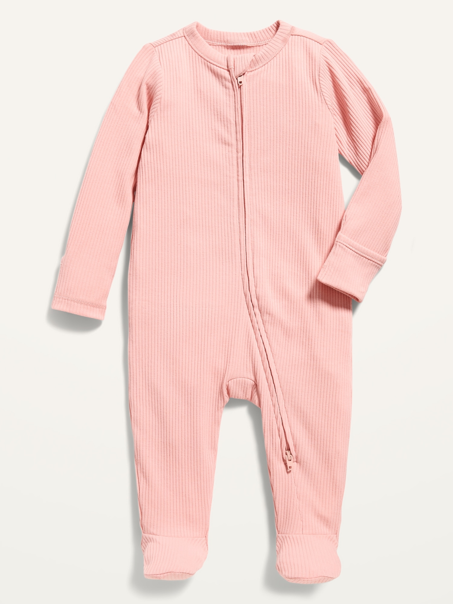 Ribbed 2-Way-Zip Sleep & Play Footed One-Piece for Baby