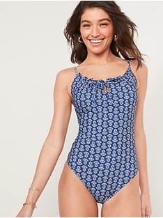 Oldnavy Gathered Keyhole One-Piece Swimsuit for Women