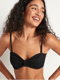 Oldnavy Textured-Rib Cinch-Front Bikini Swim Top for Women