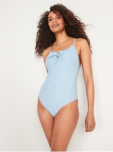 Oldnavy Gathered Keyhole One-Piece Swimsuit for Women