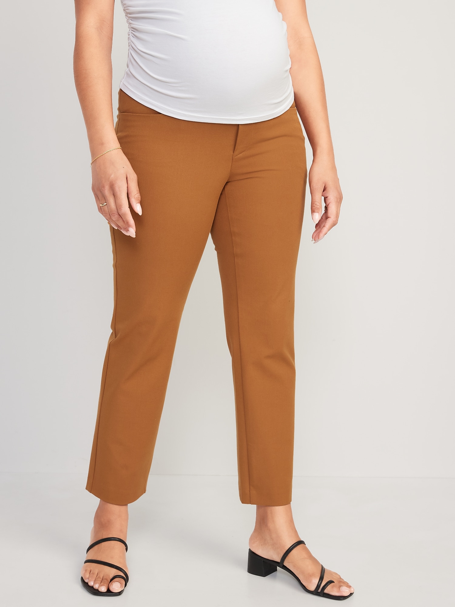 Maternity Full-Panel Pixie Straight Ankle Pants