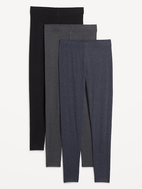 High-Waisted Fashion Layering Leggings 3-Pack