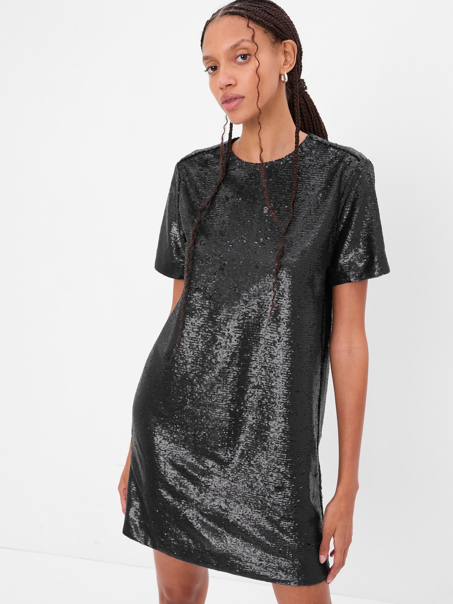 Recycled Sequin T-Shirt Mini Dress