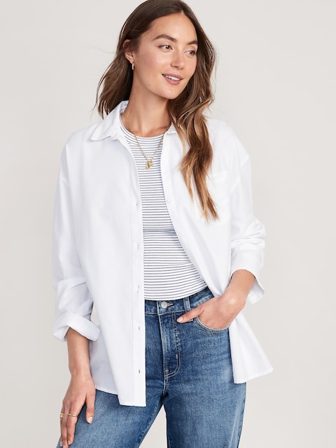 Oversized Button-Down Boyfriend Shirt