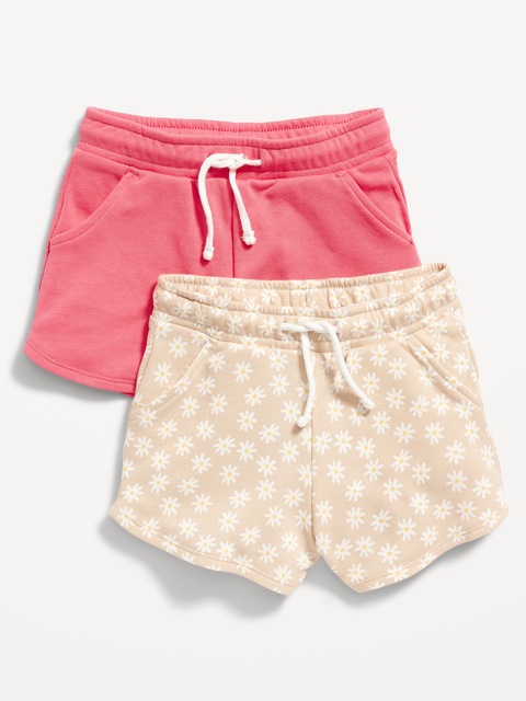 SHORT À ENFILER EN JERSEY BOUCLETTE POUR TOUTE-PETITE FILLE (PAQUET DE 2)