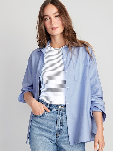 Oversized Button-Down Boyfriend Shirt