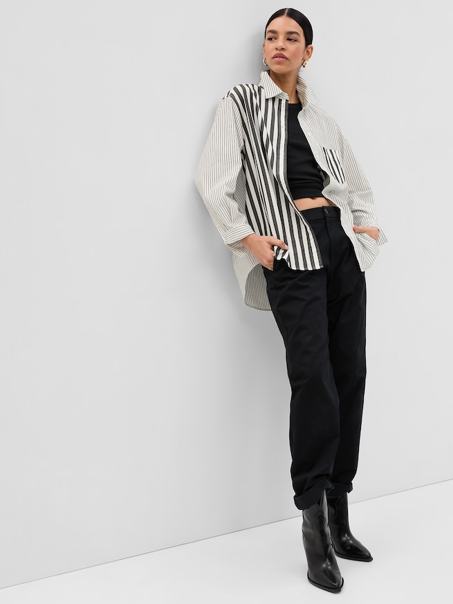 オーガニック コットンポプリン ビッグシャツ-0