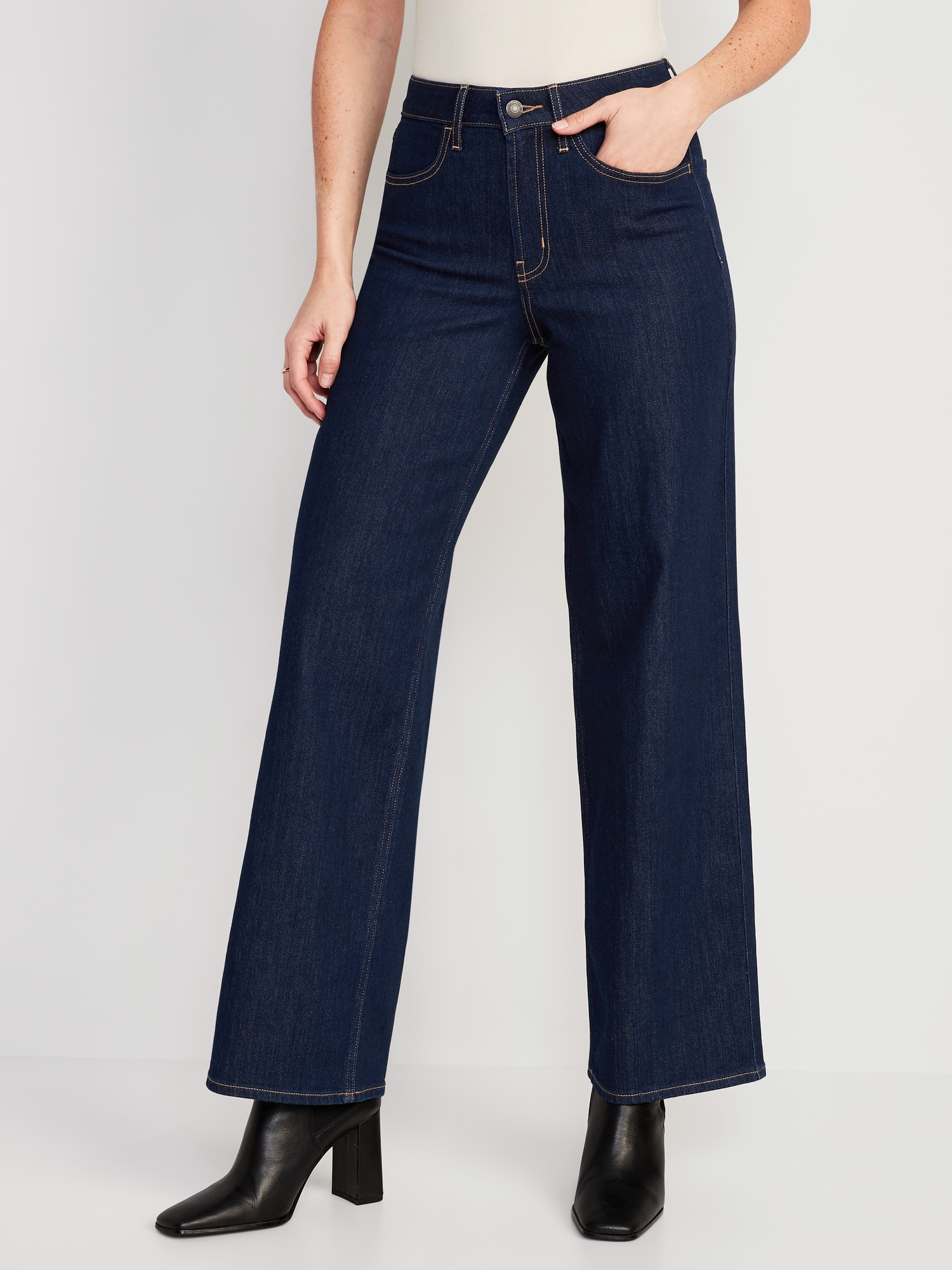 JEAN WOW JAMBE LARGE À TAILLE HAUTE
