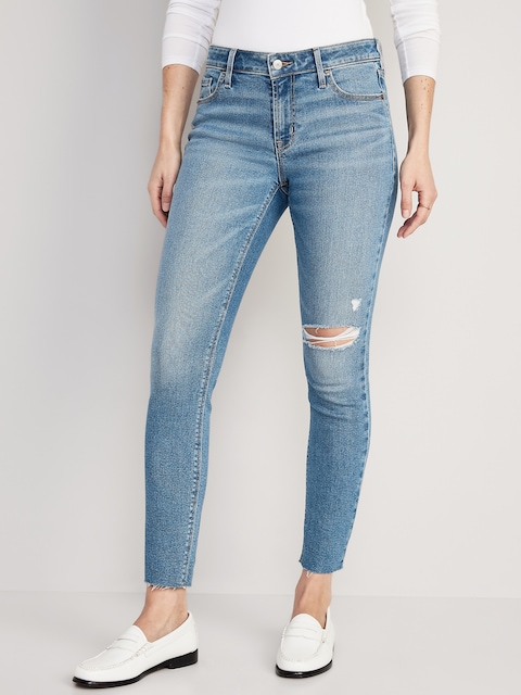 Mid-Rise Rockstar Super-Skinny Ankle Jeans - Cut