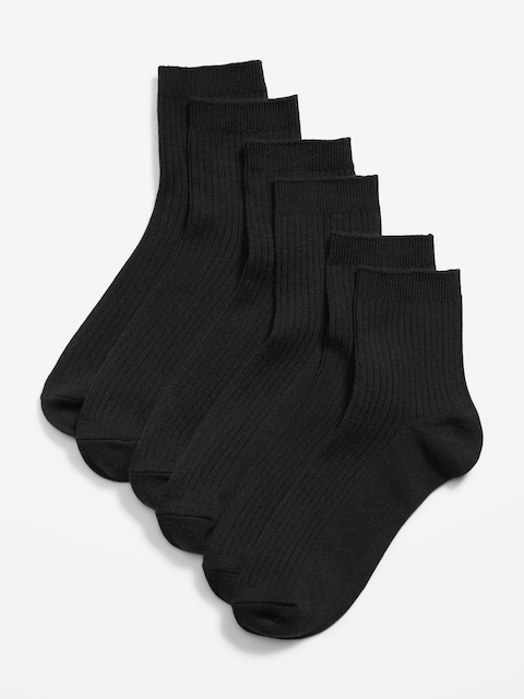 CHAUSSETTES COURTES EN TRICOT CÔTELÉ POUR FEMME (PAQUET DE 3)