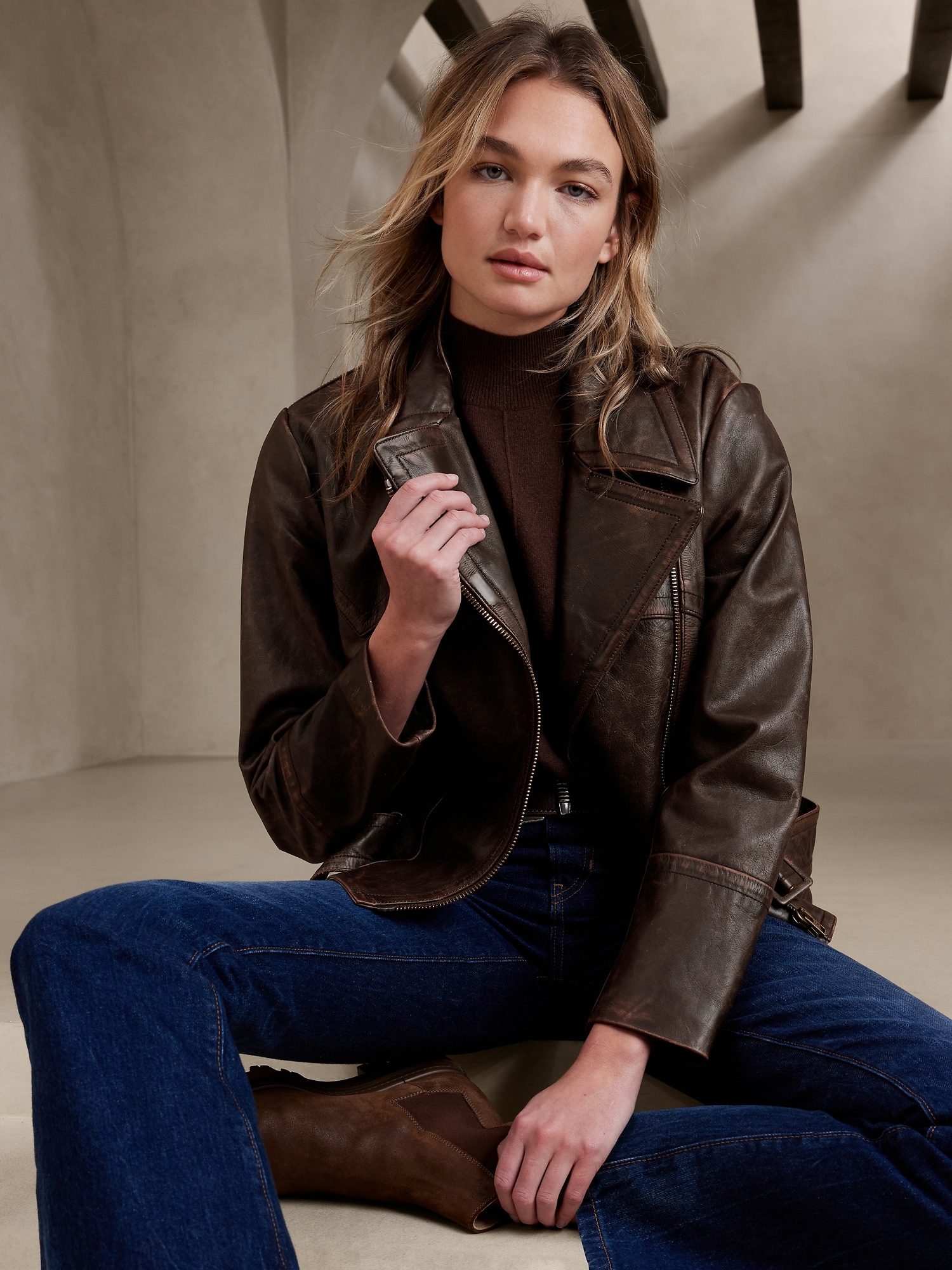 BANANA REPUBLIC leather jacket - beaconparenting.ie