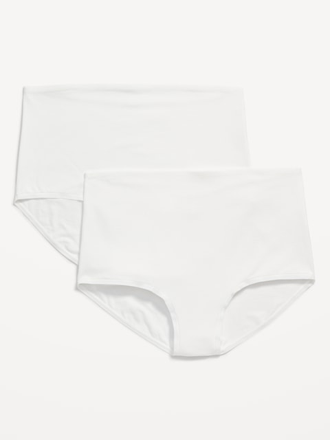 CULOTTE TAILLE BASSE DE MATERNITÉ À TAILLE RABATTABLE EN JERSEY (PAQUET DE 2)