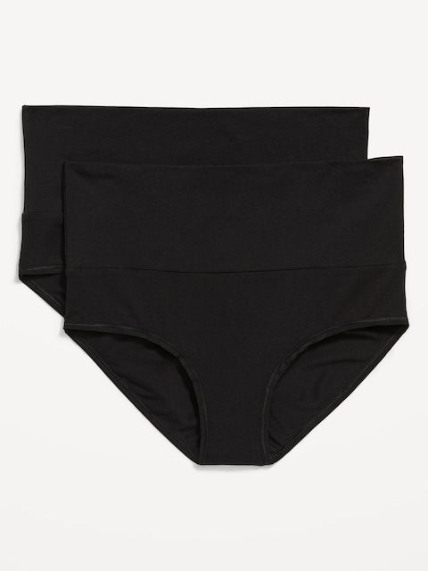 CULOTTE TAILLE BASSE DE MATERNITÉ À TAILLE RABATTABLE (PAQUET DE 2)