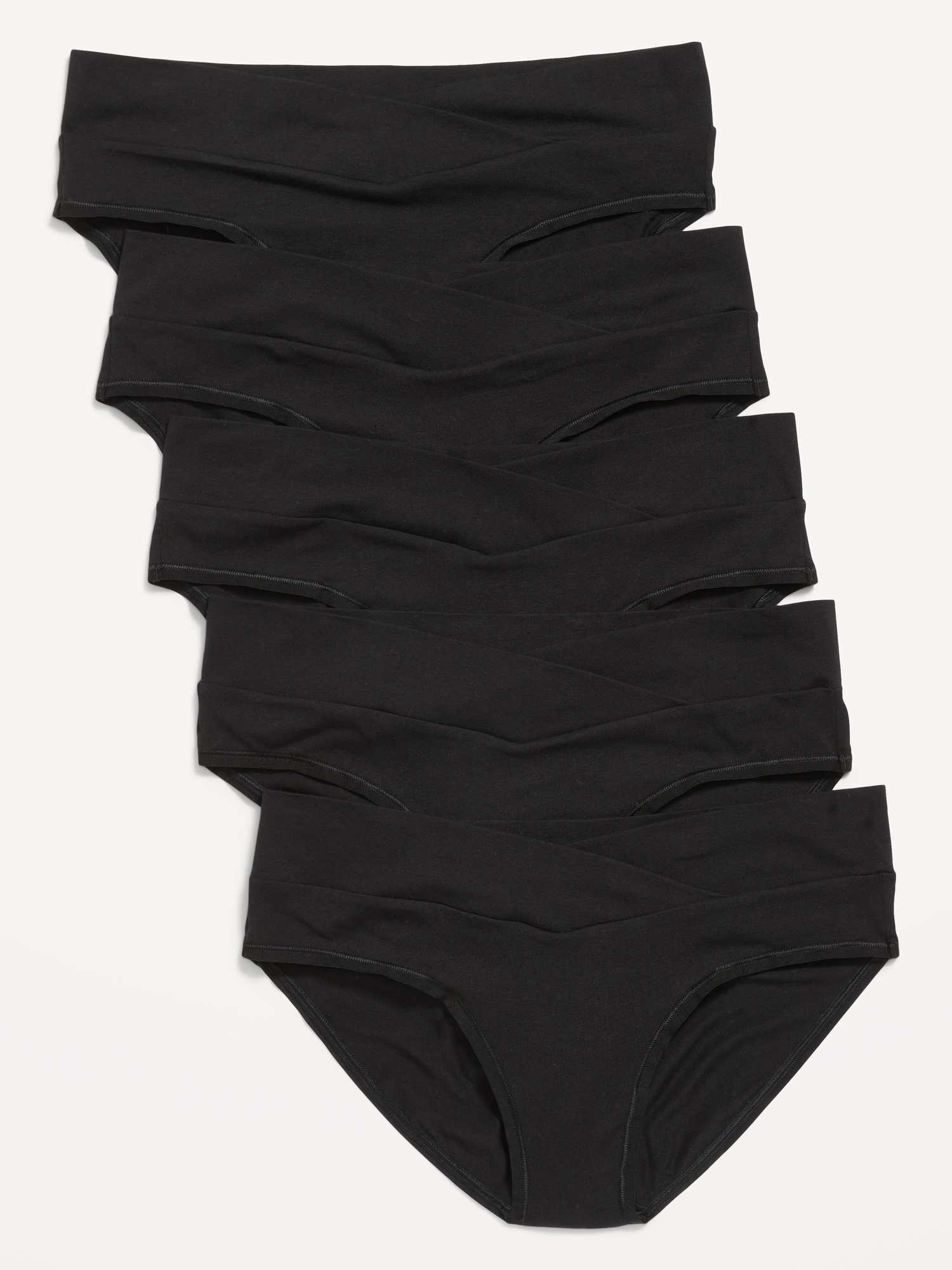 CULOTTE BIKINI TAILLE BASSE DE MATERNITÉ EN TRICOT DOUX (PAQUET DE 5)