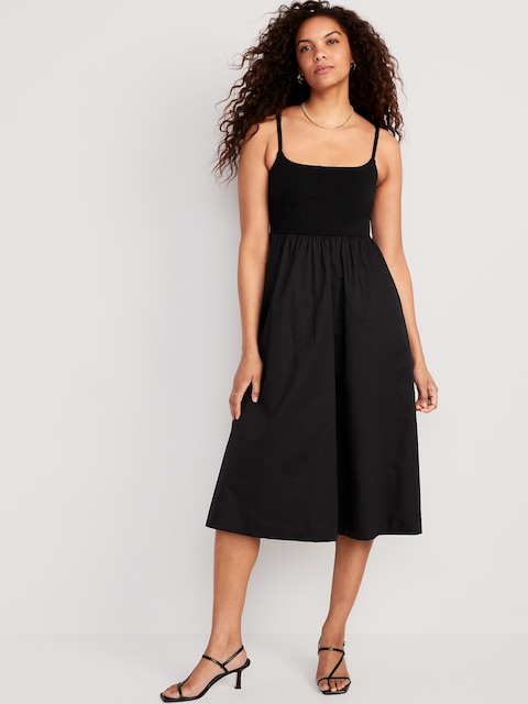 ROBE COMBINÉE MI-LONGUE AJUSTÉE ET ÉVASÉE