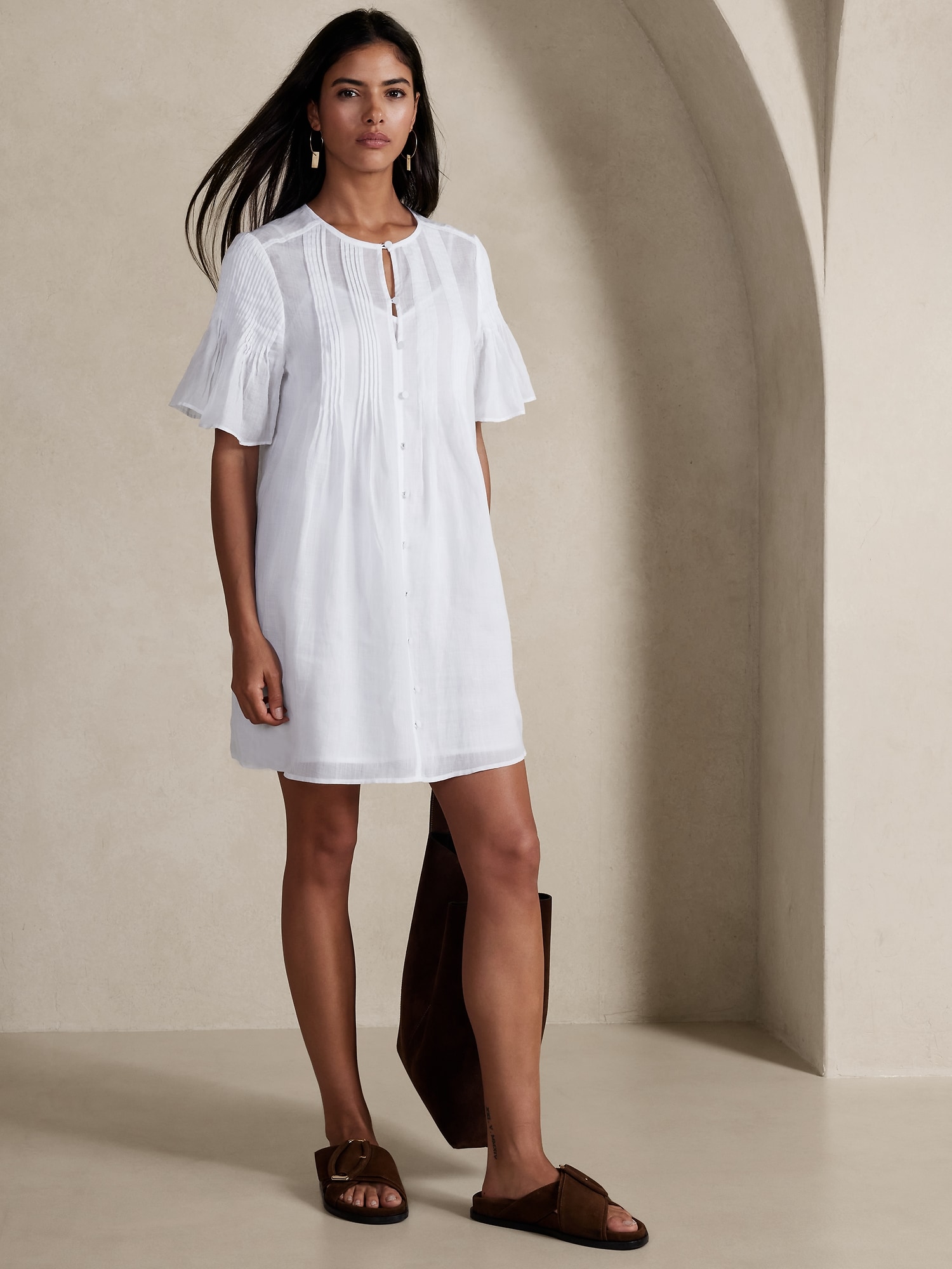 ROBE PLISSÉE EN RAMIE, PETITE