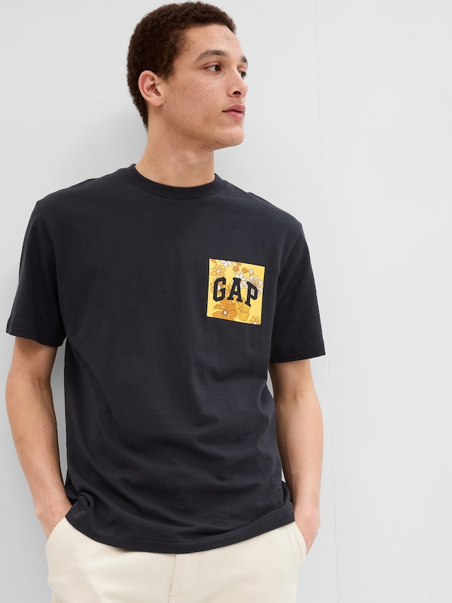 フローラル GAPロゴ Tシャツ(ユニセックス)-0
