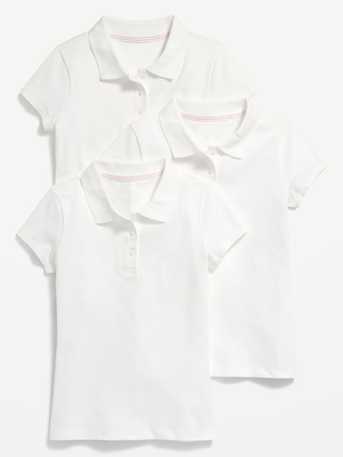 POLO D'UNIFORME SCOLAIRE POUR FILLE (PAQUET DE 3)