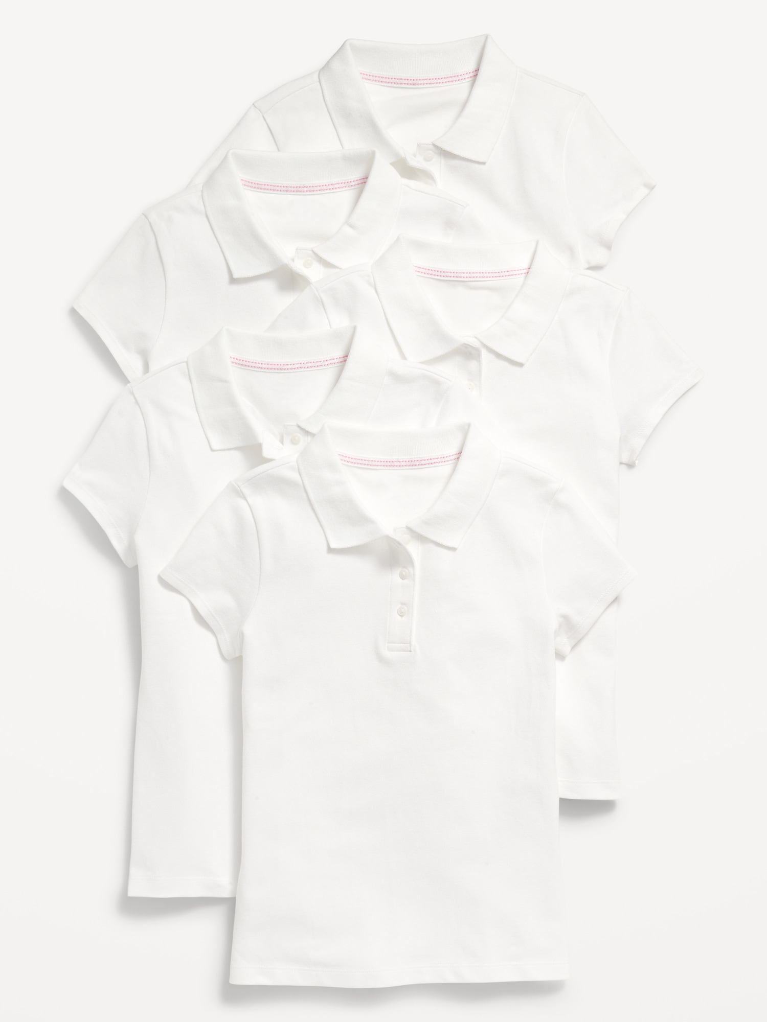 POLO D'UNIFORME SCOLAIRE POUR FILLE (PAQUET DE 5)