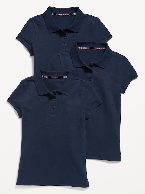 POLO D'UNIFORME SCOLAIRE POUR FILLE (PAQUET DE 3)