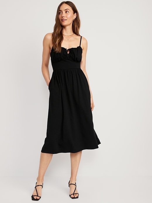 black dress for work party Machico Women's V Neck Ruffle Sleeve Ruched Wedding Guest Cocktail Whether you are dressing All Sale Outfit Option:Puff Sleeve Shirt Only-Short Sleeve LTS Tall Black Sweetheart