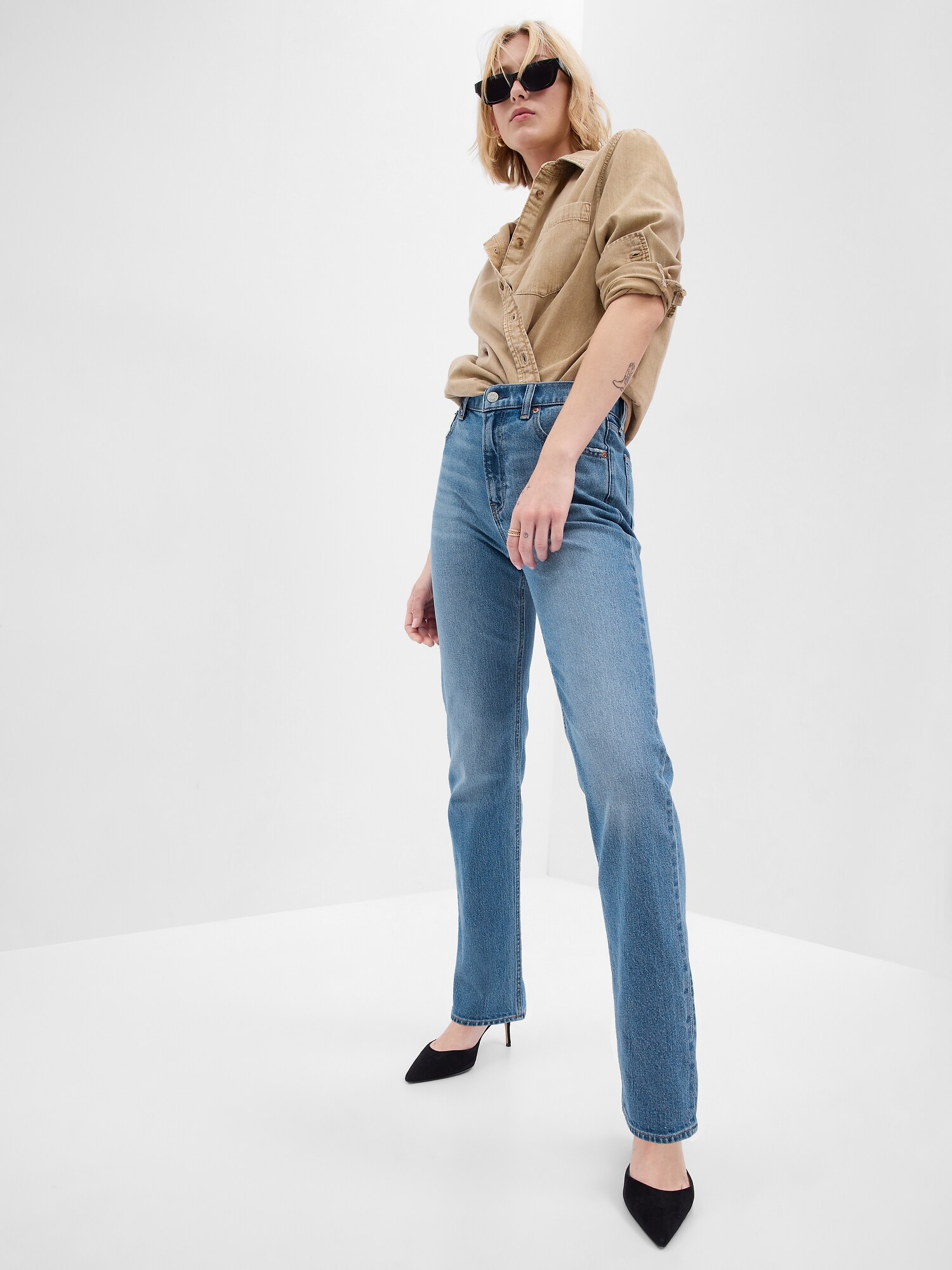GAPレディース、23Rサイズ、白ダメージストレッチデニムジーンズ 通販