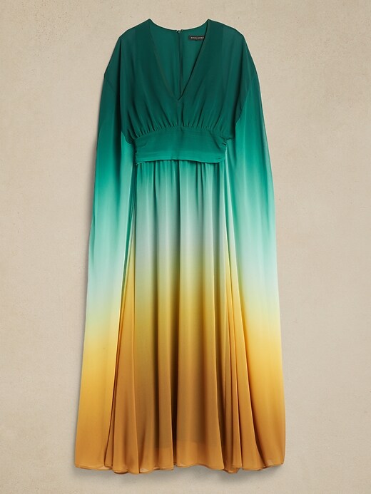banana republic zela chiffon maxi dress BANANA REPUBLIC 8 Zela Chiffon Maxi Dress 8 Sheer Daybreak Ombre #632617