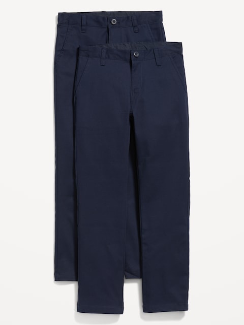 PANTALON CHINO D'UNIFORME SCOLAIRE ÉTROIT À EXTENSIBILITÉ INTÉGRÉE POUR GARÇON (PAQUET DE 2)