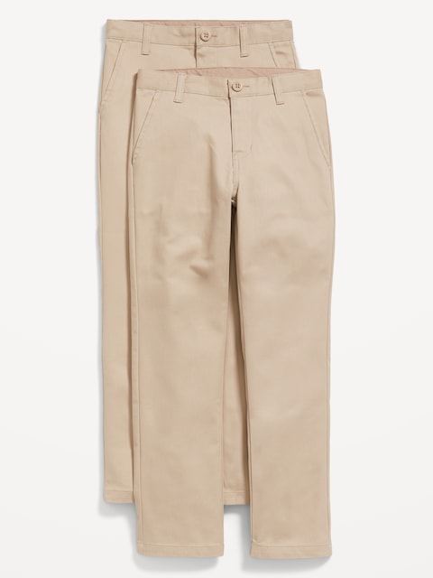 PANTALON CHINO D'UNIFORME SCOLAIRE ÉTROIT À EXTENSIBILITÉ INTÉGRÉE POUR GARÇON (PAQUET DE 2)