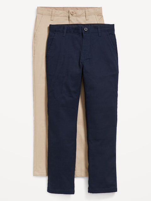 PANTALON CHINO D'UNIFORME SCOLAIRE ÉTROIT À EXTENSIBILITÉ INTÉGRÉE POUR GARÇON (PAQUET DE 2)