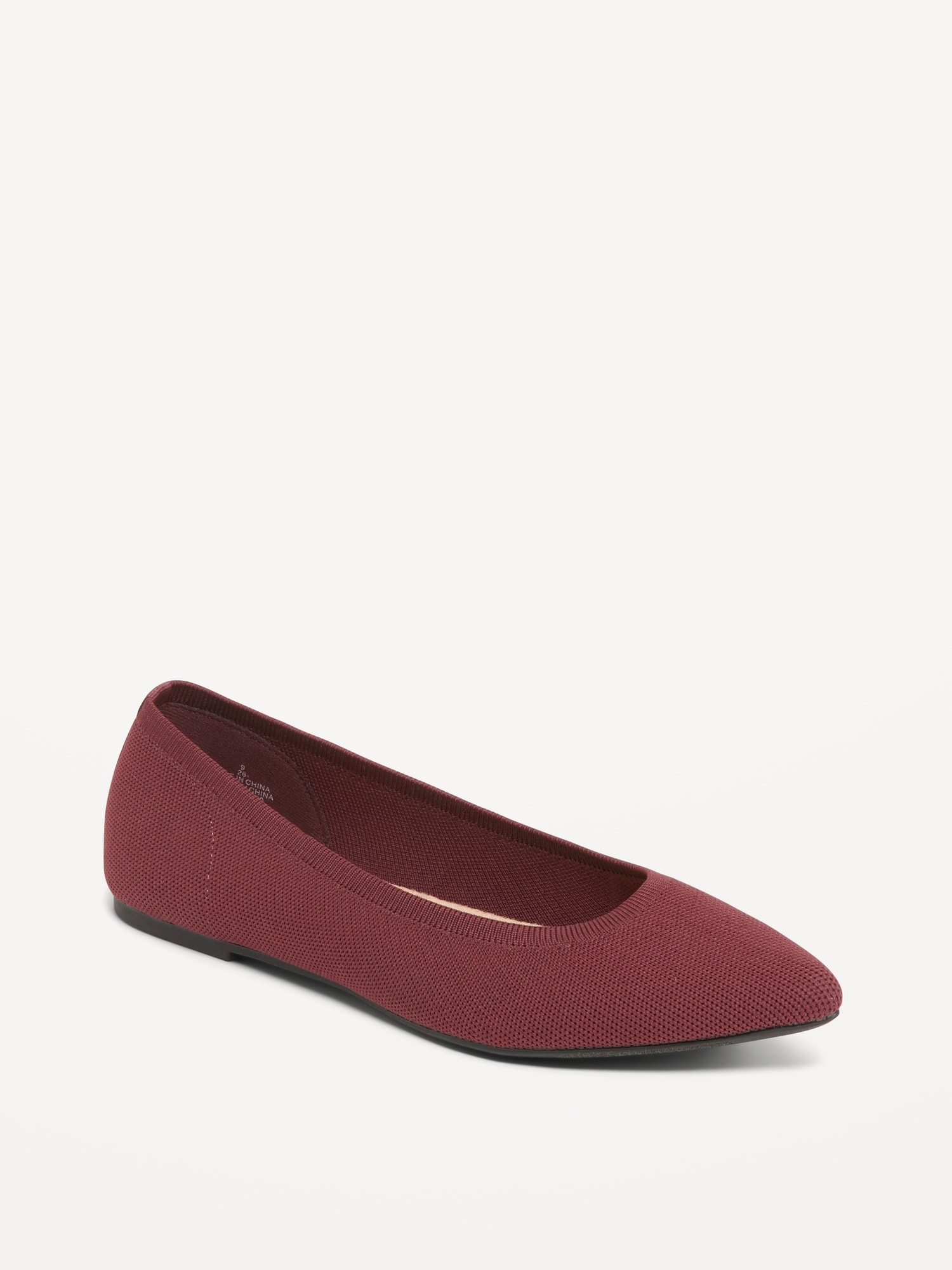 Soft-Knit Pointed-Toe Ballet Flats