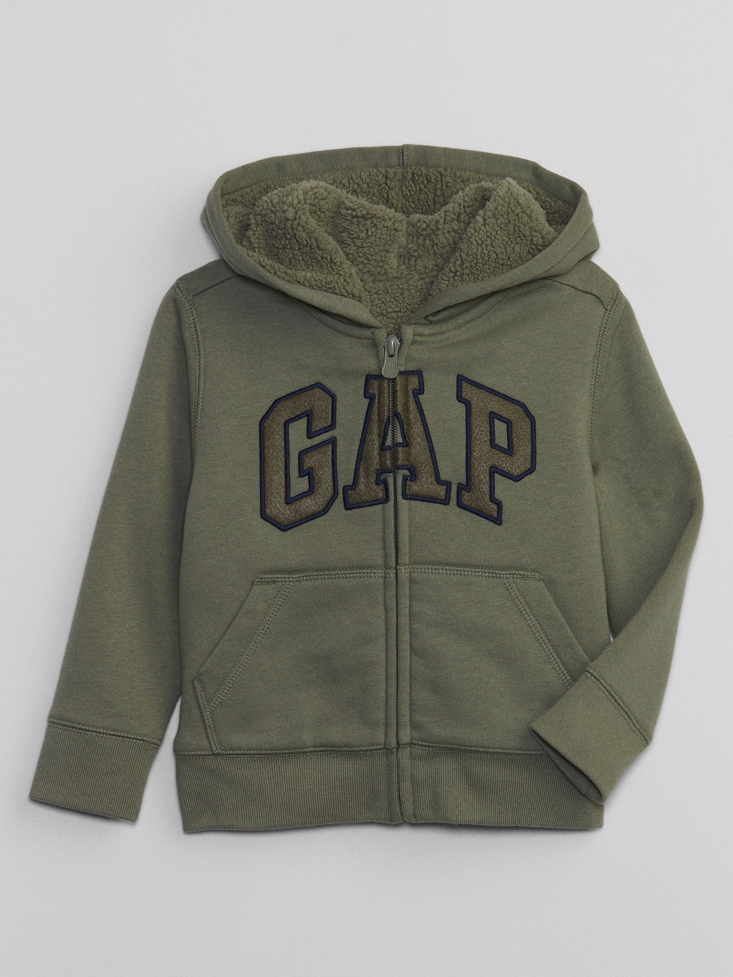 GAP パーカー 裏起毛 グリーン