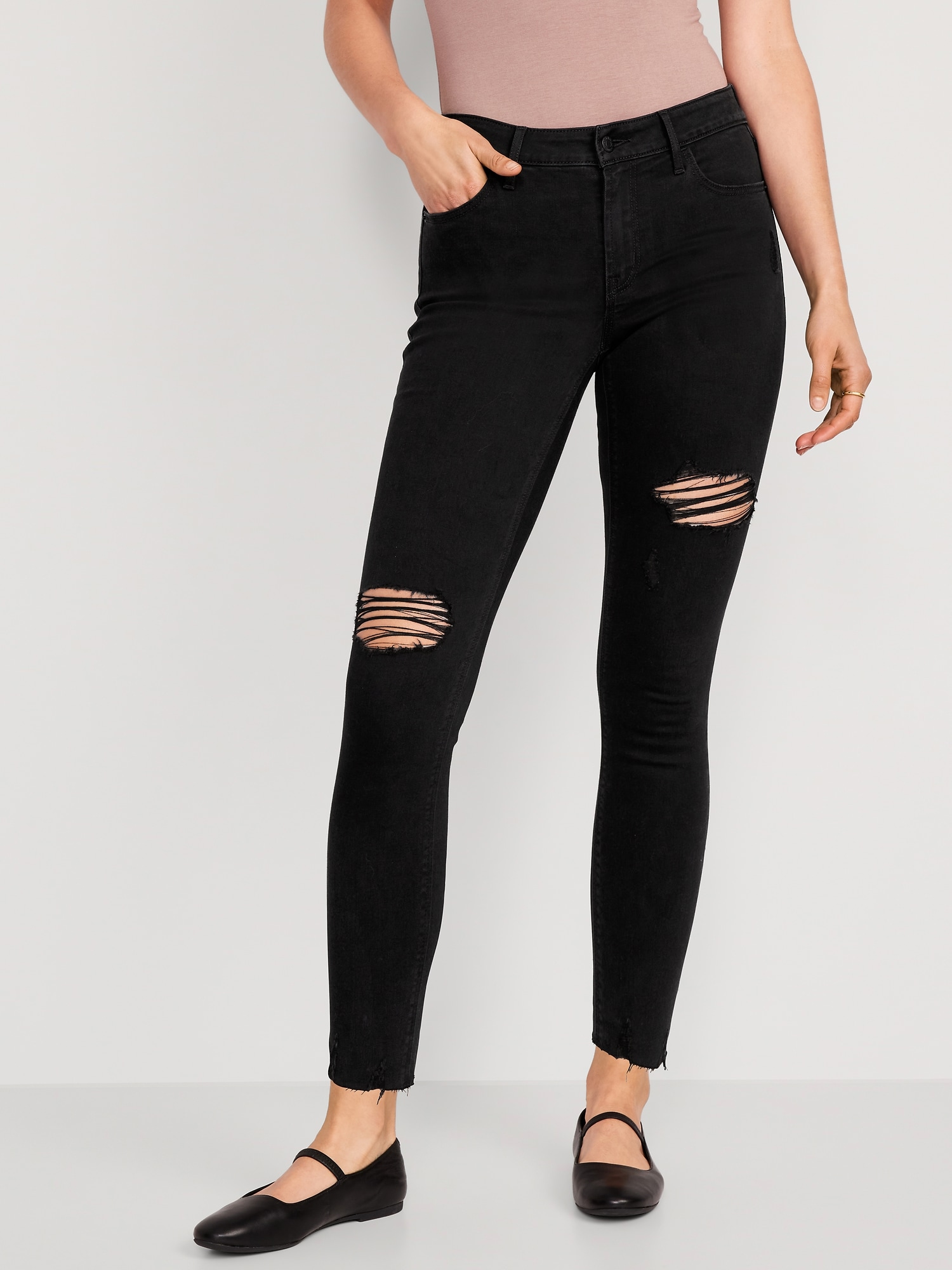 JEAN ROCKSTAR SUPER AJUSTÉ À TAILLE MI-BASSE LONGUEUR CHEVILLE