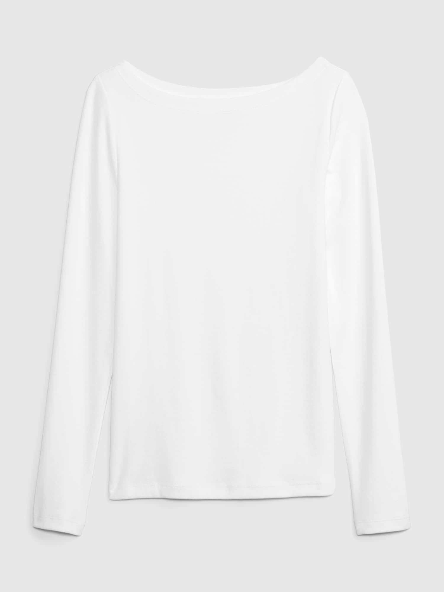 モダン ボートネックTシャツ-5