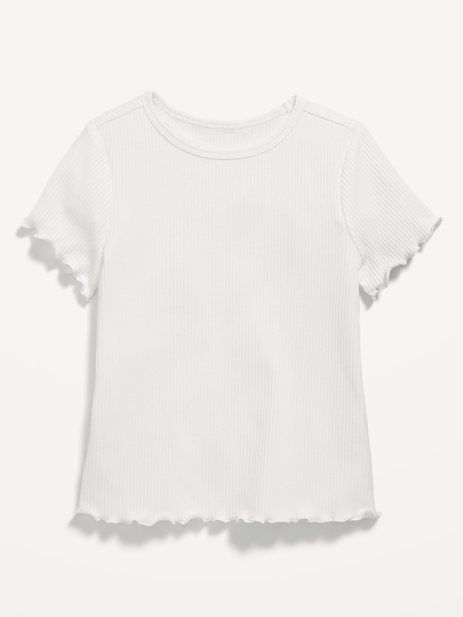 T-SHIRT À MANCHES COURTES À BORDURE ONDULÉE POUR TOUTE-PETITE FILLE
