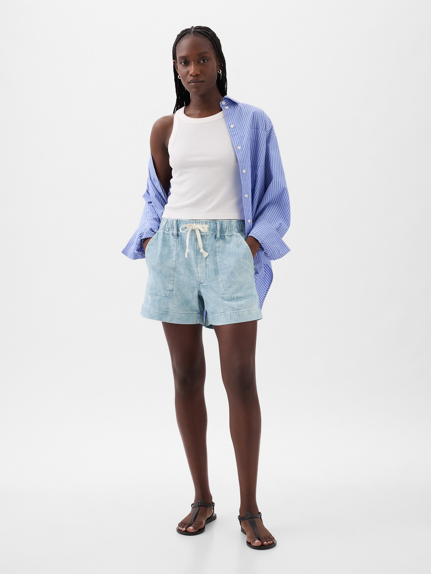GAP バギージョーツ デニムショーツ ショートデニムパンツ おすすめ】バギーデニムショーツのスタイリング | Gap公式