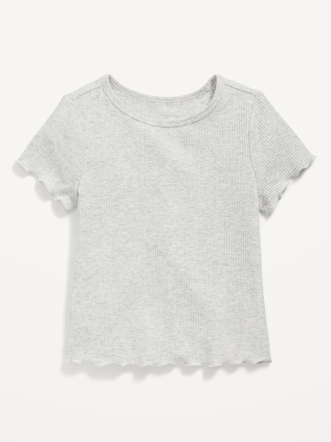 T-SHIRT À MANCHES COURTES À BORDURE ONDULÉE POUR TOUTE-PETITE FILLE