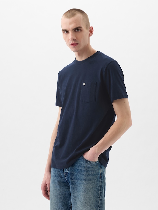 GAPミニロゴ ポケット Tシャツ(ユニセックス)-0