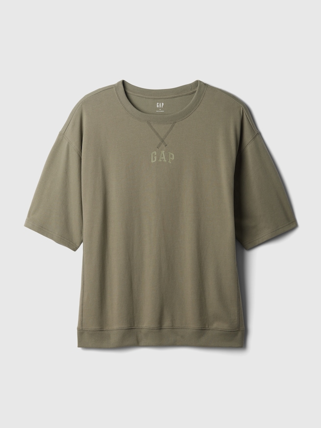 GAPミニアーチロゴ オーバーサイズTシャツ(ユニセックス)-4