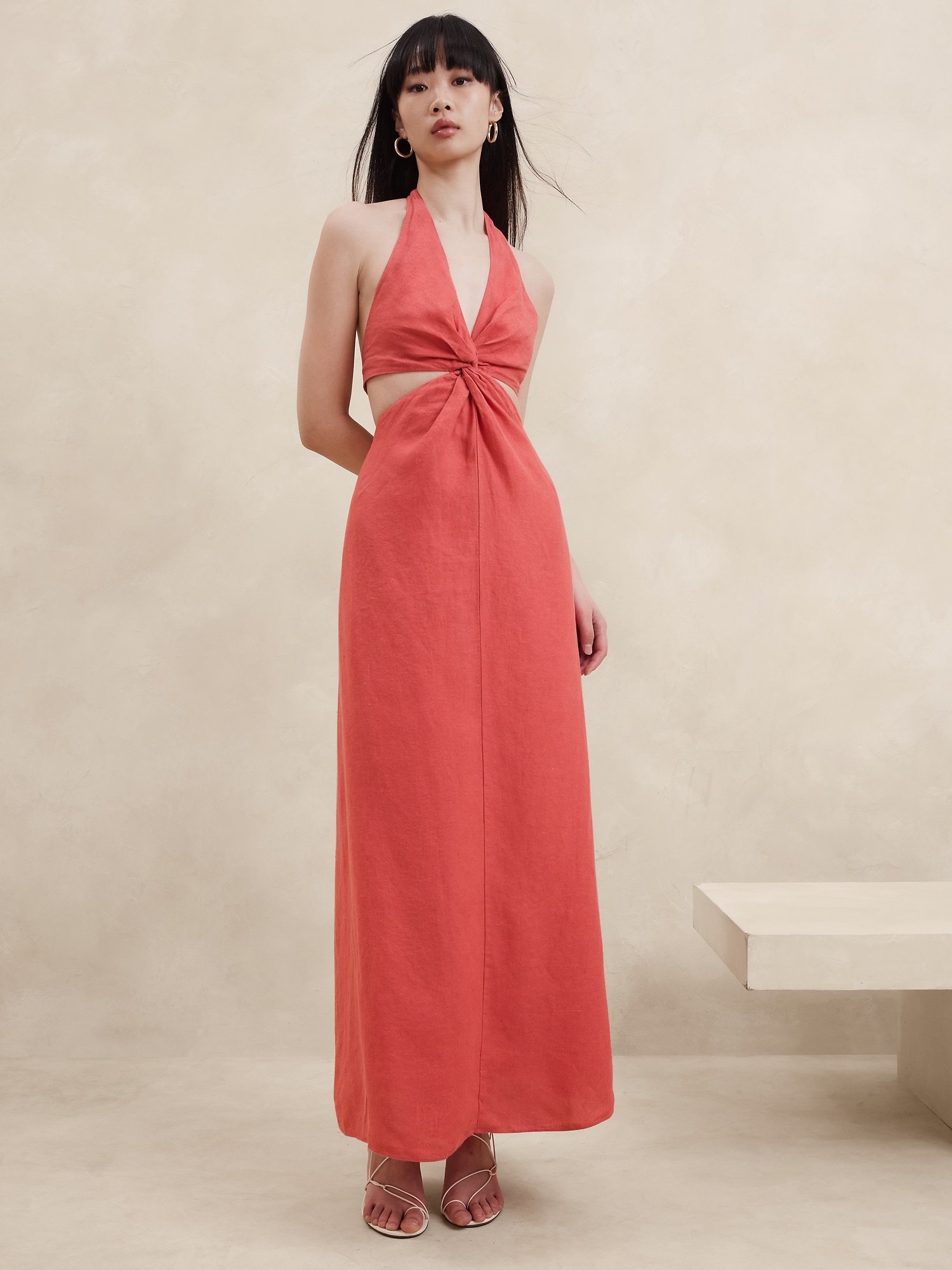 ROBE MI-LONGUE EN LIN LISA